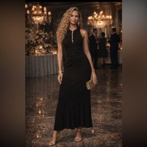 RARE!!!Shona Joy Beau Anthropologie NWT Sleeveless Gathered Maxi Dress size 4.